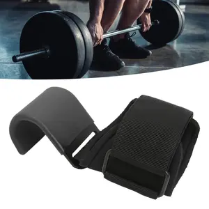 Zerone  Heavy Duty  Wrist  with Steel Hooks, SBR Padded Wrist Support, Adjustable Loop Fastener, Black, Modern Style Adjustable Three-Speed Forearm Trainer Silicone Ergonomic Finger Strengthener Set Non-Slip   and Wrist Wraps Bundle Lifting Straps