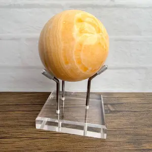 Yellow Calcite Sphere 2.45” Polished Crystal Ball 12.2oz #61