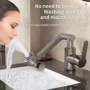 Universal Rotating Basin Faucet, 1080 Degree Adjustable Hot & Cold Water Tap, Multi-Function Bathroom & Kitchen Sink Mixer, Rotatable Rotary Faucet