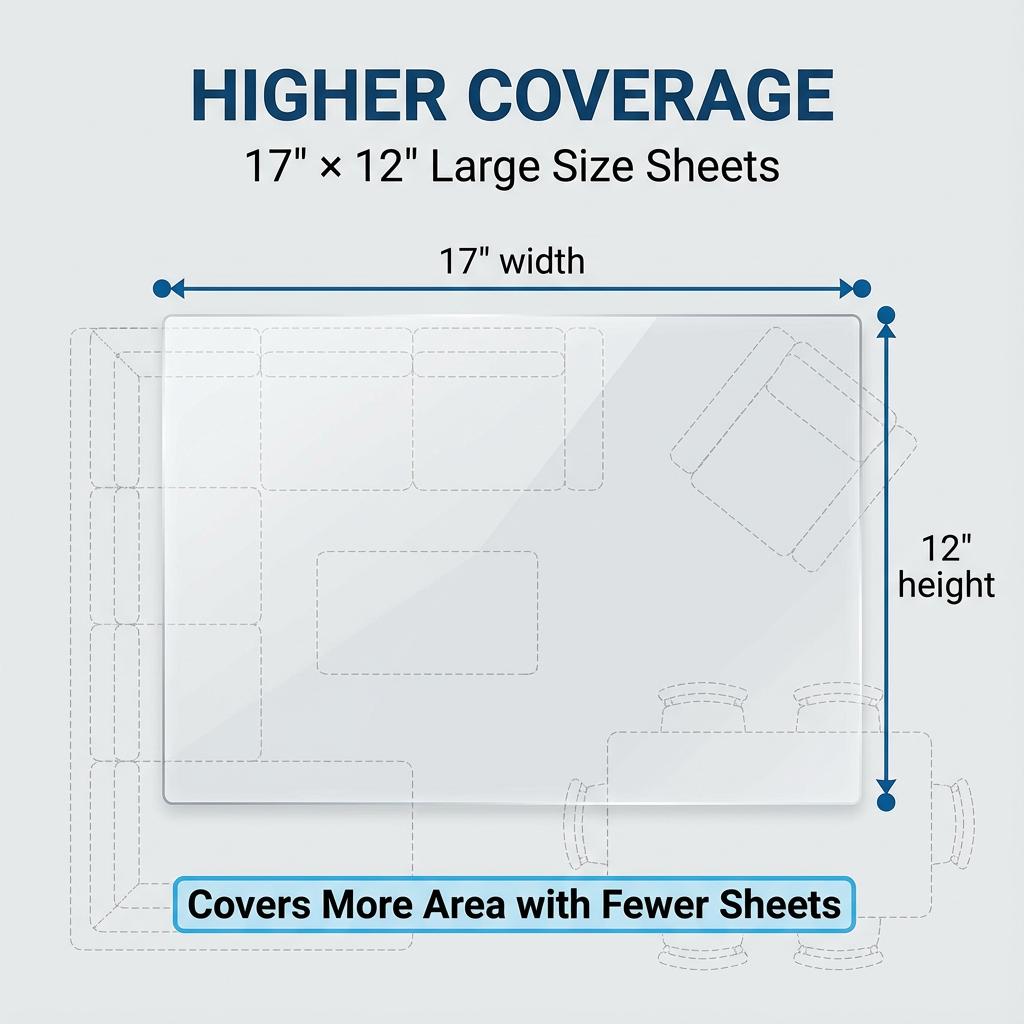 Larleaf Anti Cat Scratching Furniture Protector, Extra Large Heavy Duty Cat Deterrent Couch Guards from Cat Claws Easy-to-Apply Furniture Shield for Sofa, Walls, Doors- with 50 Twist Pins, Door Scratch Protector