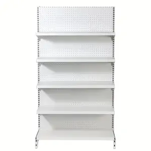 19/64 Inches, Large Stainless Steel (White) Partition Bookshelf, Suitable for a Variety of Scenarios, with Hook Holes, Creative DIY Transformation. Suitable for a Variety of Scenarios, Indoor Bedrooms, Warehouse Bookshelves, Cabinets and Shelves
