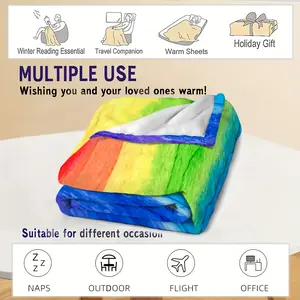 1pc Pride Month Rainbow Flannel Throw Blanket - Soft Polyester, Machine Washable, All-Season Comfort for Home, Office, Camping | Ideal for Bedding, Sofa, and Outdoor Use | Perfect Gift for Pride Celebrations, Pride Decor | Vibrant Print | Durable