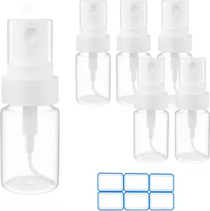 6 Pack Mini Perfume Atomizer Bottles, 5 Milliliter Clear Refillable Fine Mist Spray Containers for Travel, Handbags and Everyday Use
