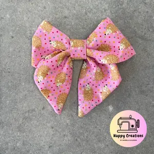 Handmade Hair Bow - Hedgehog Hair Bow - Cute Hedgehog Hair Sailor Bow