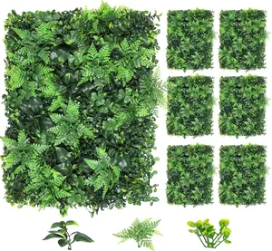 Artificial Boxwood Hedge Wall Panels,6PCS 16x12 inch Grass Wall Panels Plant Wall Decoration, Garden Privacy Screen Fence,Outdoor and Indoor Holiday Party Decor