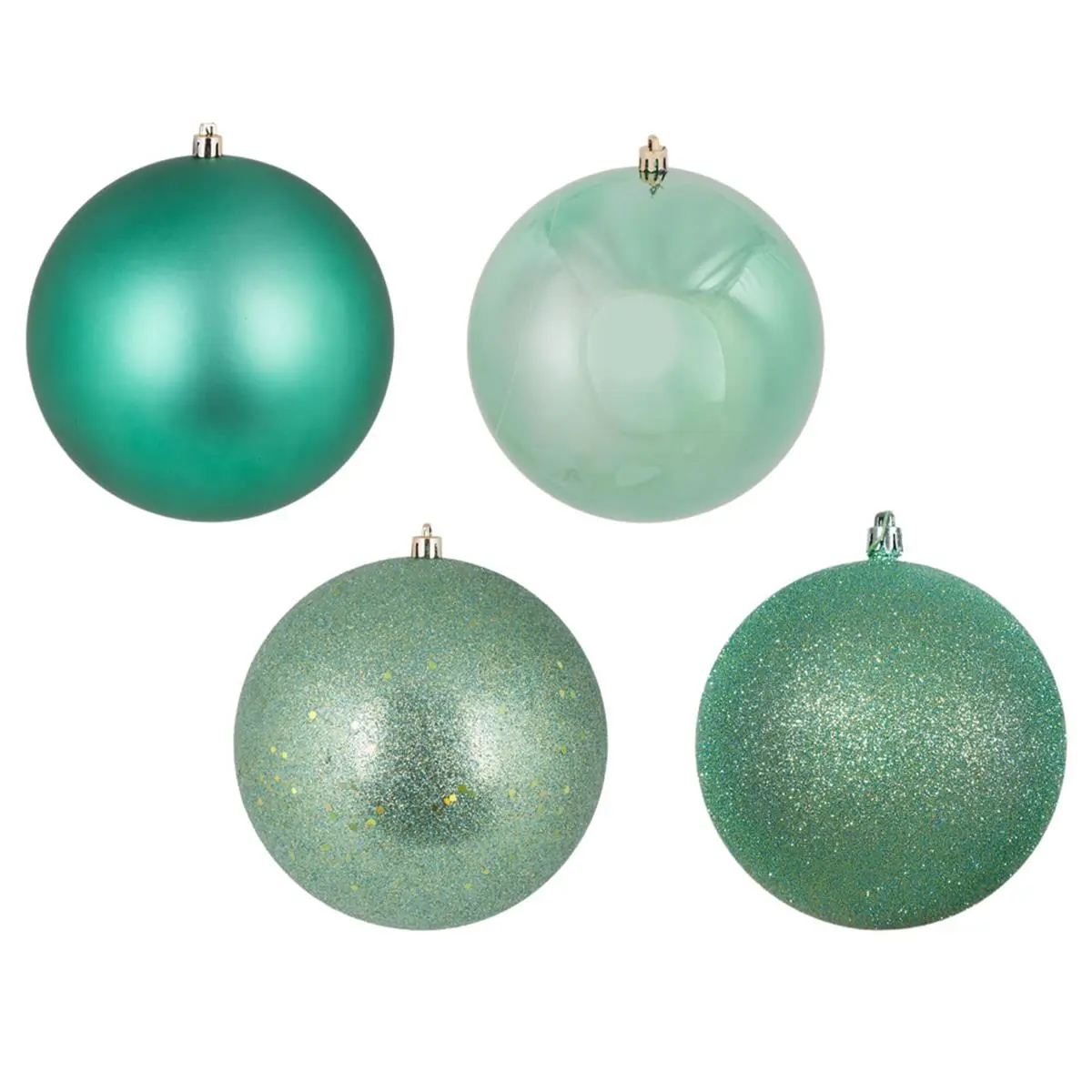 212 MAIN 1 in. Plastic Seafoam Assorted Decorative Ornaments - Festive Decorations, Shiny & Matte Finishes, 2 Boxes (18 Ornaments Each) for Christmas