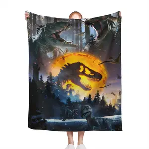 Ultra-Soft Dinosaur Throw Blanket - Perfect Birthday Gift For Son Or Grandson, T-Rex Lover's Delight, Allergy-Friendly Flannel, Machine Washable