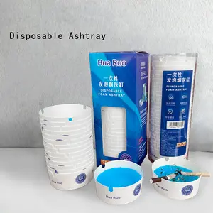 Hua Ruo Disposable Ashtray 25-100Pack Portable Eco-Friendly Paper Ashtrays with Ash-Absorbing Deodorizing Smokeless Gel for Indoor Outdoor Use Home Office Car Parties Camping