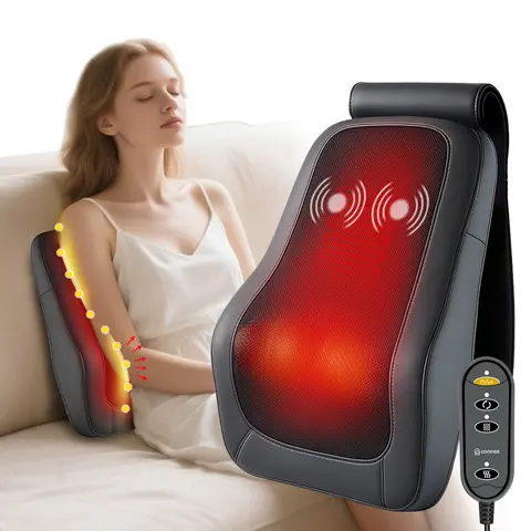 COMFIER CF-1228 Shiatsu Muscle Massager Pillow - 8 Nodes Deep 3D Kneading, 2 Heat Zones, AC Power, 33x11x40cm, Universal for Neck/Back/Waist, Home Use Relaxation Aid for Adults, Body Pain Relief, Muscle Massagers and Heat Massage Devices techvibes