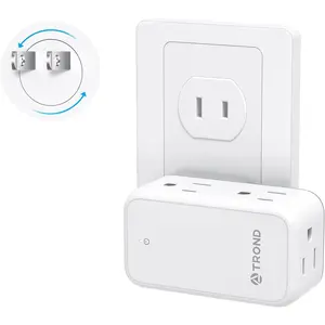 3 Prong to 2 Prong Adapter, 2 Pin to 3 Pin Outlet Adapter with 360° Rotating Plug, 6 AC Outlet Extender, Travel Power Splitter for US to Japan, Plug Extender for Old House Travel Essentials
