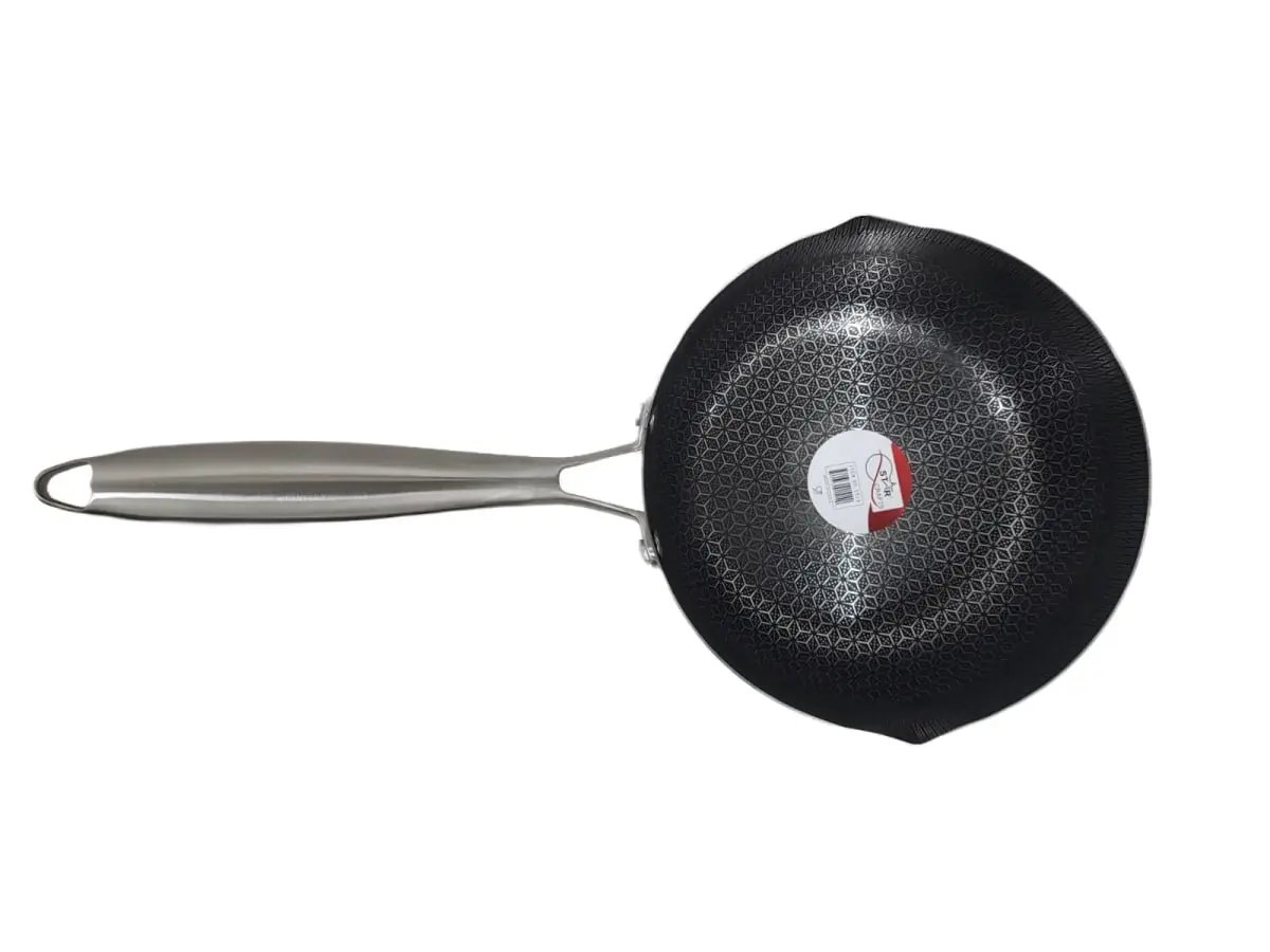 STARCRAFTS 1515 Nonstick Cookware Saucepan, 22cm, Honey Comb Design, Stainless Steel Exterior, Induction Stove Compatible, 17.5x9x6 Dimensions