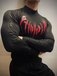 Men Women Long Sleeve High Neck Elastic Breathable Quick-Dry Slim Fit Gym Workout Running Hiking Outdoor Sports Clothing