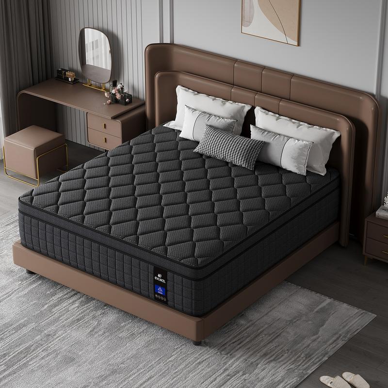 【EVLWZL】12/14 Inch Twin, Full, Queen, King Mattress Memory Foam And Spring, Hybrid MattressMedium Firmness, Lumbar Support, For Home Rooms Hotels, Boxed Halloween ChristmasGift Furniture Ergonomic queen size mattress Interior Modern