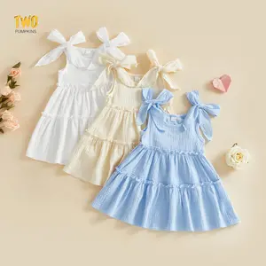 Toddler Dress Baby Girl Summer Clothes Solid Color Sleeveless Boho Dresses Casual Infant Sundress Holiday
