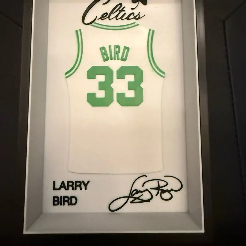 Larry Bird 3D printed Jersey Frame! 8.5 inches tall by 5.5 inches wide