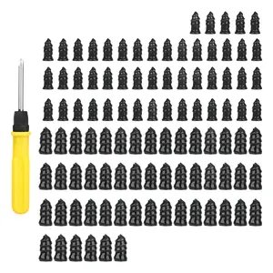Tire Repair Kit 100pcs Rubber Nails with Screwdriver, Puncture Repair Tool for Car Motorcycle Scooter Bicycle ATV Tires, Quick Fix for Flat Tires, Durable Emergency Repair Set