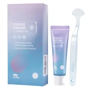 Tongue Cleansing Gel With Brush, Tongue Cleaning, Mouth Care, Eliminate Bad Breath by Brushing Teeth and Oral Summer Essential, Fresh Breath 60g(2.12oz)
