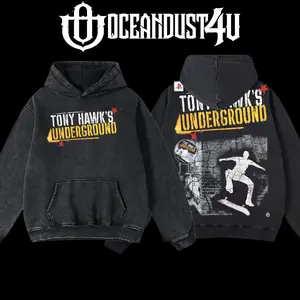 OceanDust4U Tony Hawk's Underground Hoodie 100% Premium Cotton Oversized Fit Pre-Washed Unisex Classic Top American Made