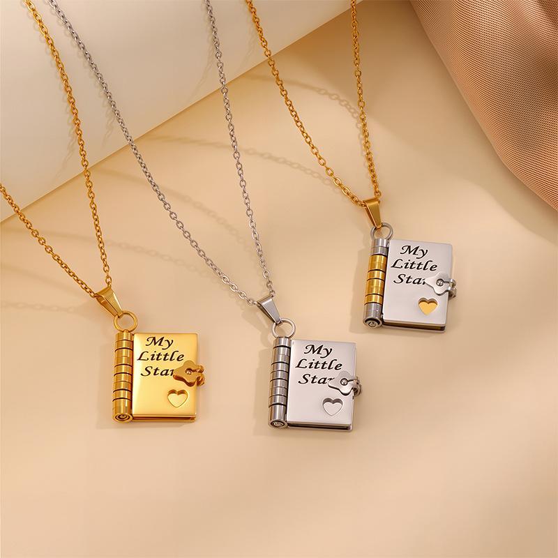 For Daughter the "My Little Star" book-shaped necklace - an excellent gift choice for the graduation season. Crafted from rust-resistant 316 stainless steel, it is a meaningful graduation gift for your daughter