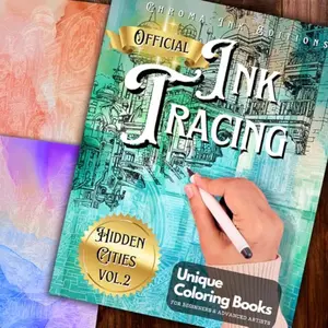 #70 - Ink Tracing Coloring Book - Hidden Cities 2 by Ideal for Coloring and Learning about Urban Spaces new concept Adult Color