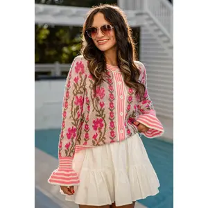 Petal Parade Floral Knit Cardigan