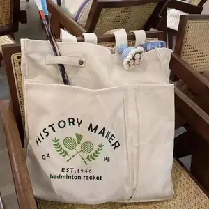 2025 ChristmasLazy Style Canvas Badminton Tote - Large-Capacity Versatile Sports Bag!Trendy, roomy & perfect for sports/daily use-TikTok must-have!Gift