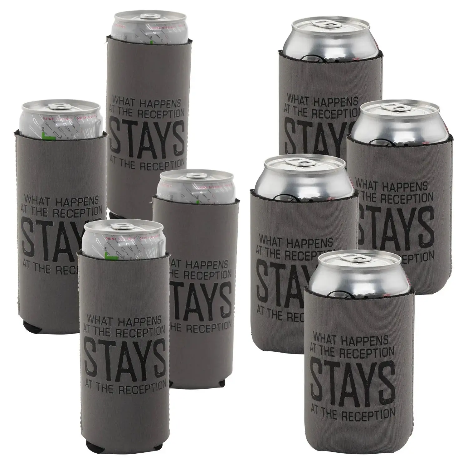 Bulk 96 Pack Neoprene Can Coolers, Slim & Standard Can-Fit Sizes for Wedding Favors & Bridal Showers, Condensation-Free Sleeves, Insulated, Outdoor Events, Two Sizes, Beer Holder Coolers & Cool Bags