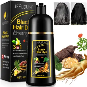 Sefudun 3-In-1 Hair Dye Shampoo 500ML, Hair Darkening Shampoo, / Options, Triple Effect Shampoo, Home Salon Care, Suitable for Men & Women