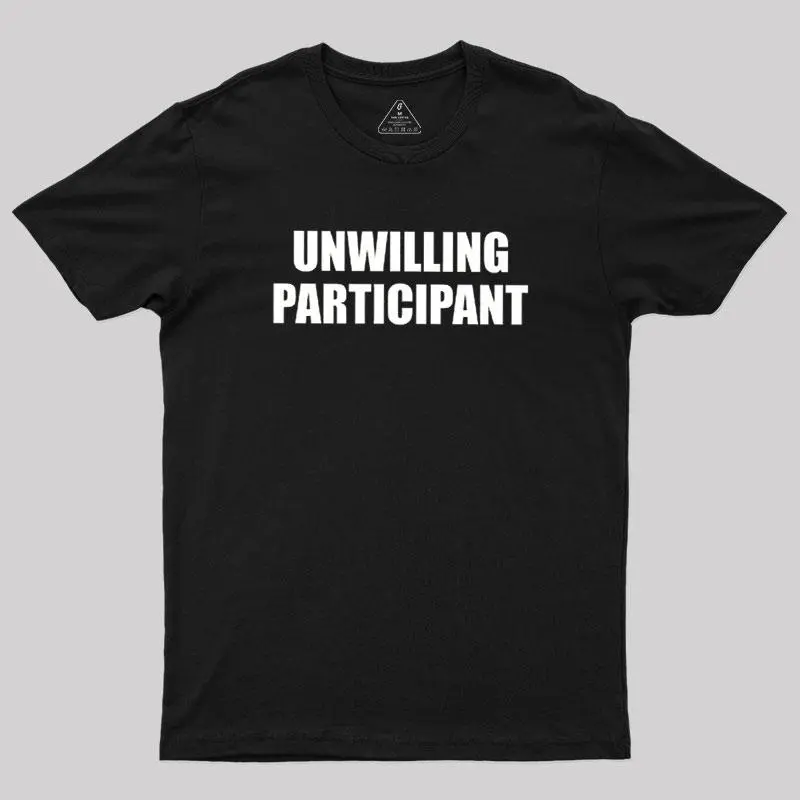 Men's Casual Graphic T-Shirt with 'Unwilling Participant' Slogan, Funny Short Sleeve Geek Gamer Top for Menswear