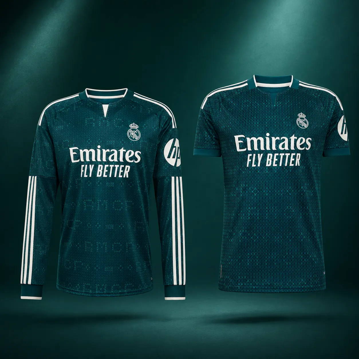Madrid Emerald Green 2026/27 Away Replica Soccer Jersey – Unisex Full-Detail Football Shirt with Short or Long Sleeve Options
