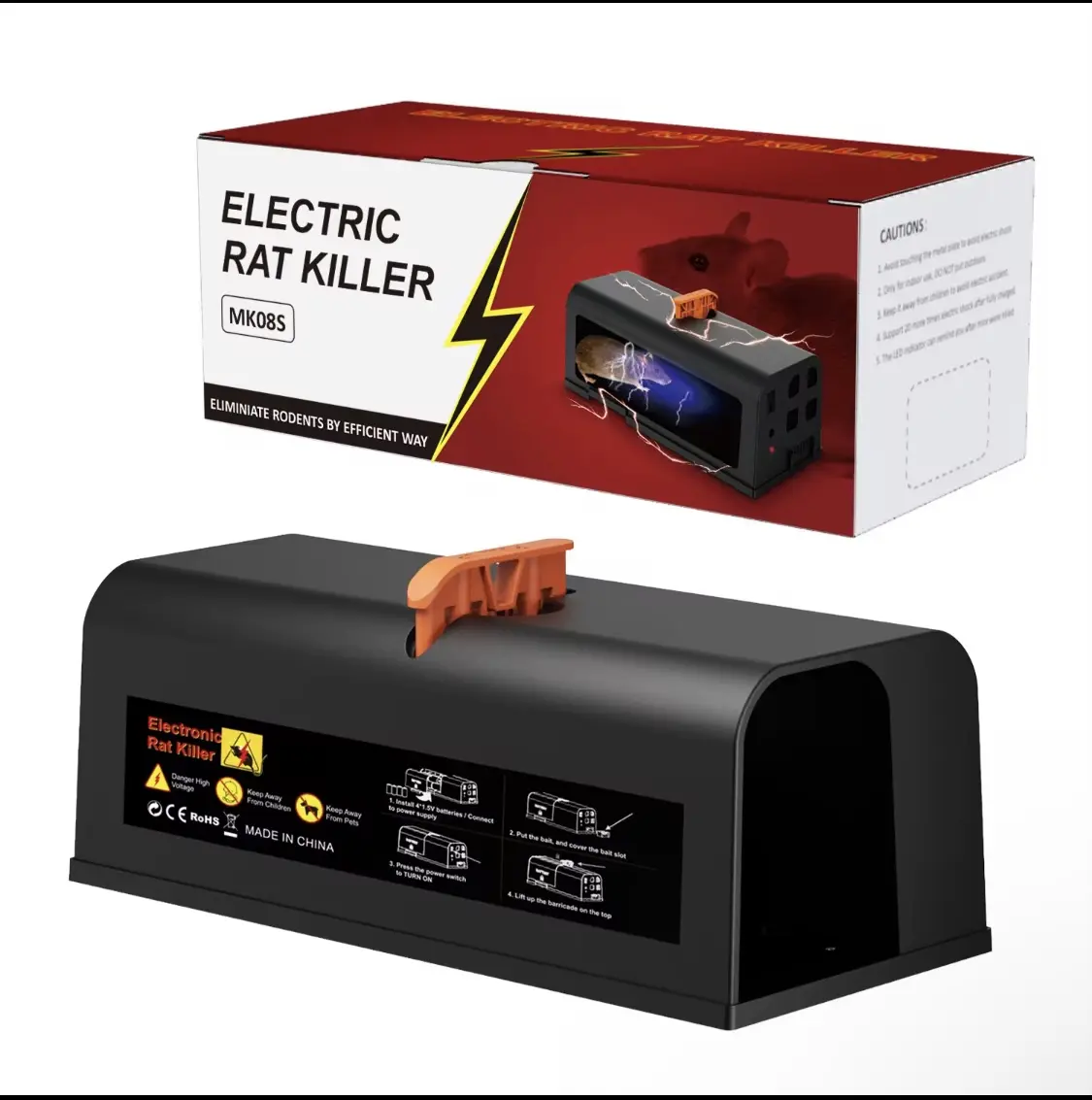 High-Voltage Battery-Operated Electronic Rat & Mouse Trap, Fast Effective Indore Pest Control Tool for Rodent Elimination