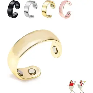 Migraine Ring,Stainless Steel Adjustable Calmi Rings Lymphatic Vitality Magneti Rings for Women Men Anti Snoring Ring Migraine Relief Jewelry