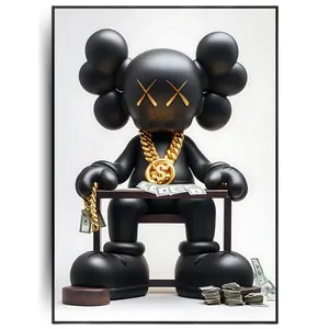 Kaws Gold Chain Poster, Hypebeast Toys Poster, Figure Printable Wall Art, Minimalist Hypebeast Decor, Gift for Boyfriend, No Frame