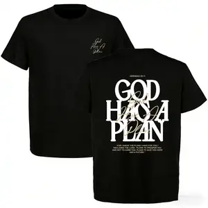 "God Has a Plan" Christian T-Shirt - Jeremiah 29:11 Bible Verse Tee 100% Cotton Unisex Classic Fit Unisex Casual Black