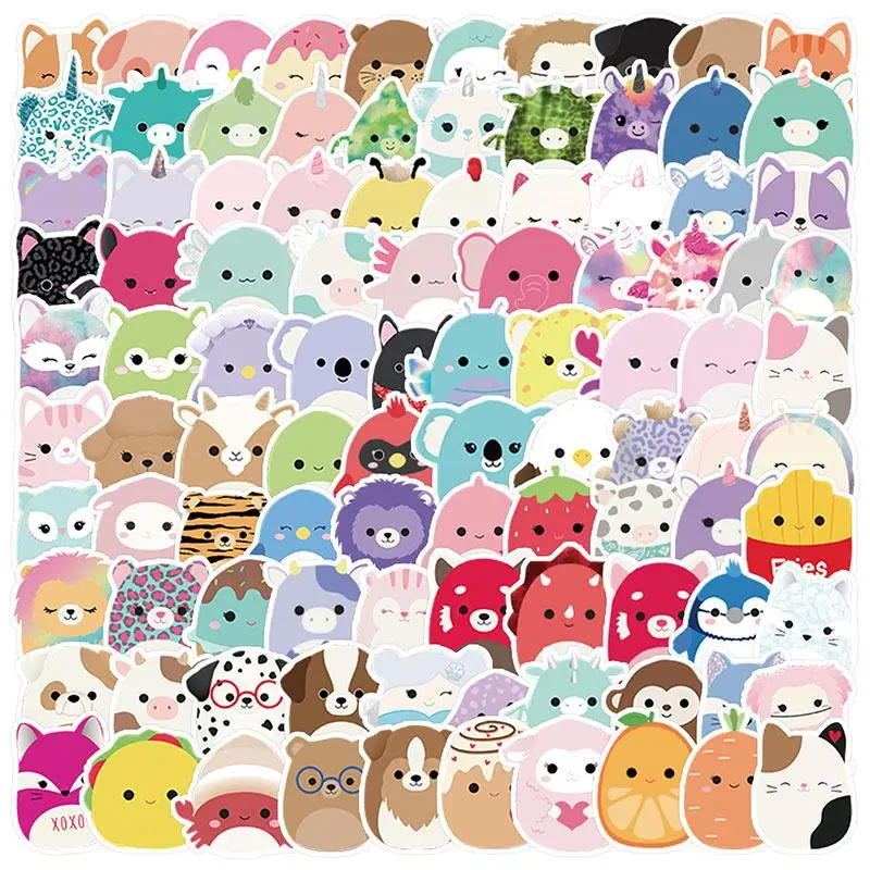 100 Sheets/Set Cartoon Animal Series DIY Sticker, Mixed Pattern Decorative Graffiti Sticker For Wall Water Bottle Skateboard Helmet Car Bike
