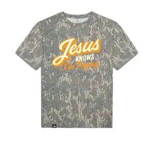 Mossy Oak Camoflage Jesus Knows I'm Trying Christian Faith T-Shirt for Women & Men 1