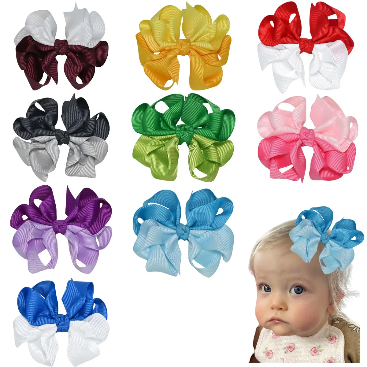 Summervibes JoyBowie colorful, soft satin handmade hair accessory, featuring a bow and alligator clip, suitable for baby girls and young girls. Barrettes Hair Clips Claw Clips Claw Grip