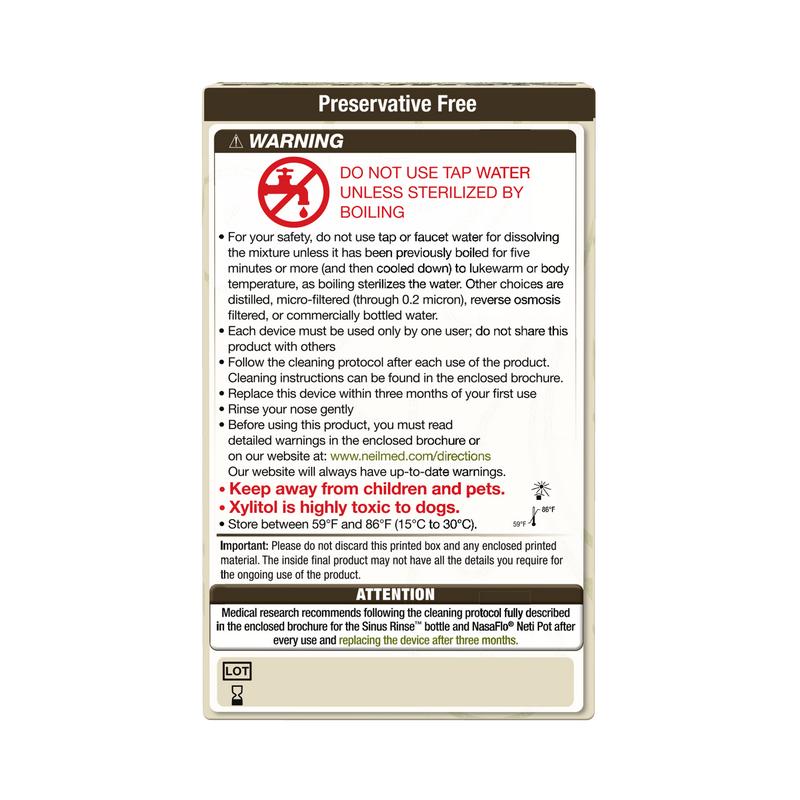 NeilMed Sinus Rinse Premixed Refill Packets With Xylitol, 60ct
