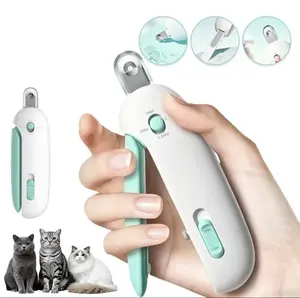 Cat Nail Clipper with 4-Size Adjustable Trimming Hole & Hidden Nail File | Safe Toenail Trimmer for Kittens & Indoor Cats | Anti-Splash Claw Cutter for Pet Grooming