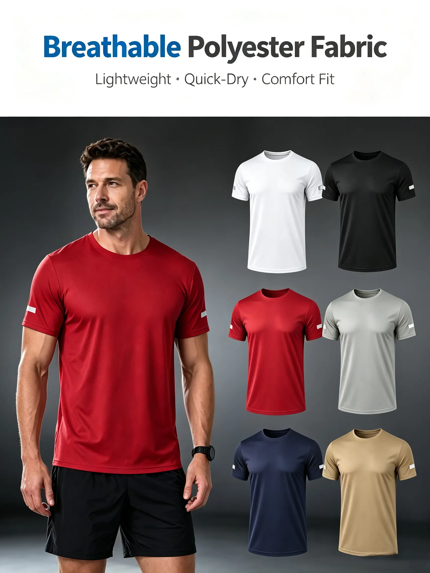 Men's 6-Pack Quick-Dry Breathable Mesh Athletic T-Shirts, Moisture-Wicking Performance Sporty T-Shirts for Gym & Running, Versatile Casual Activewear Bundle tiktokshopspringglowup