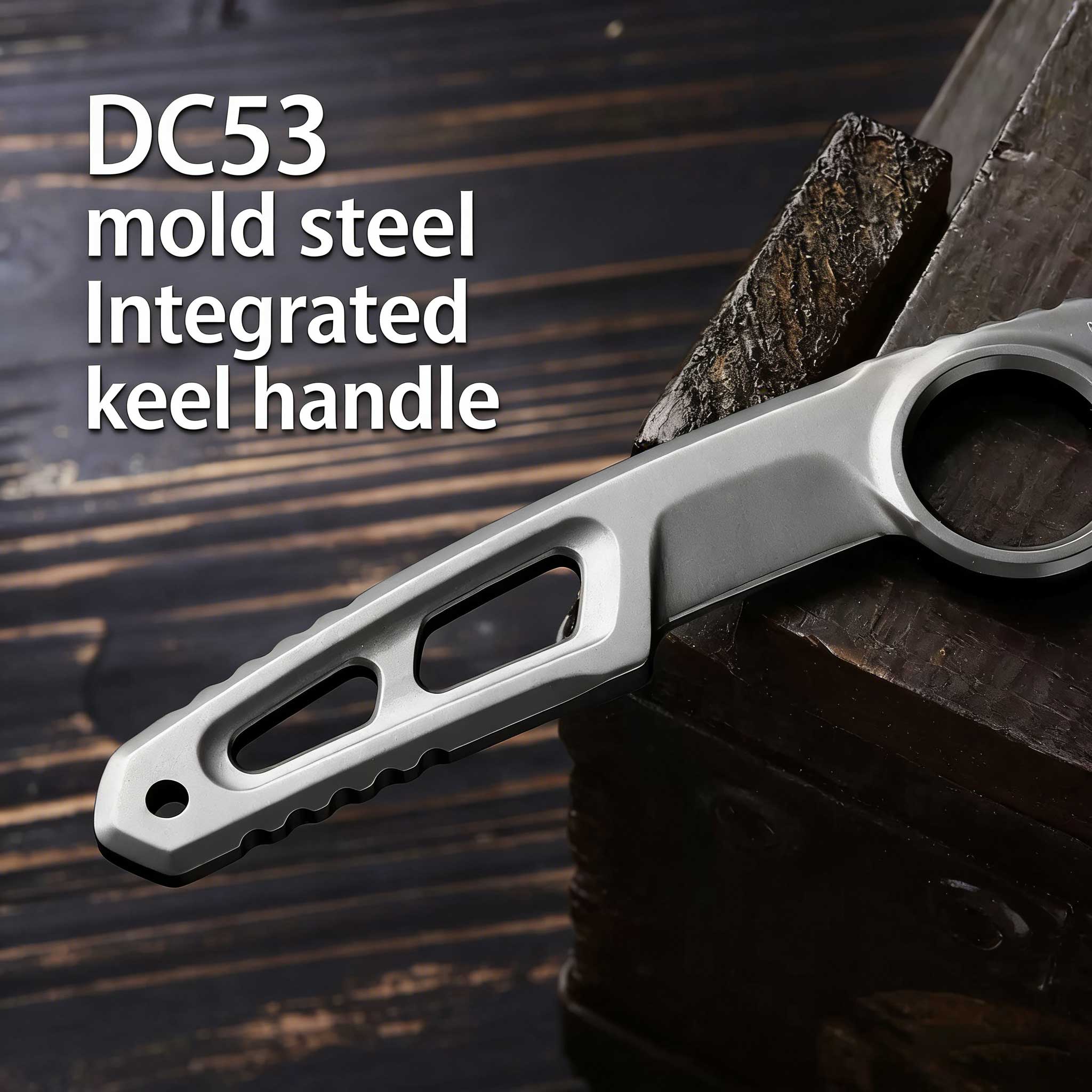 Lightweight Skeletonized Fixed Blade Knife, EDC Gear for Outdoor Adventures & Bushcraft