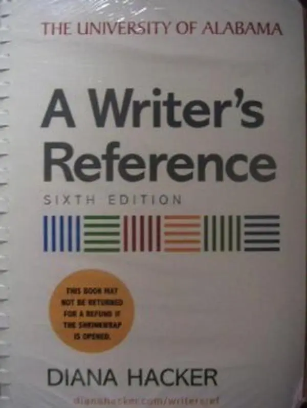 USED-A Writer's Reference (Custom 6th Edition for the University of Alabama) by Diana Hacker (Plastic Comb)