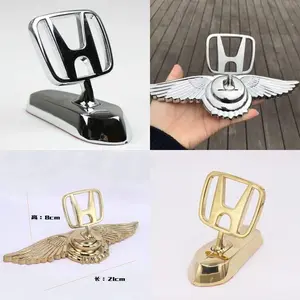 Car Styling Metal Chromed Emblem Badge Sticker Front Logo for Honda Civic Accord CRV HRV Fit Jazz City Odyssey Jade Inspire