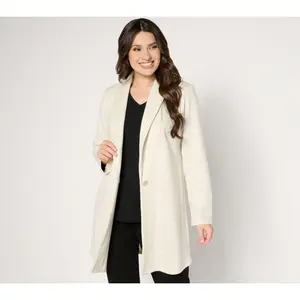 Dennis Basso Petite Metallic Knit Sweater with Shawl Collar