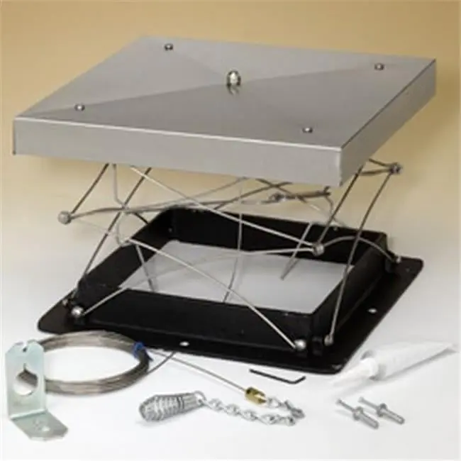 Lock-Top 9115 Aluminium Chimney Damper & Cap, 8" x 17" Lock-Top Chimney Damper, Non-Restrictive Ventilation System Parts & Accessories, Easy to Open/Close, Simplifies Cleaning