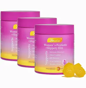 3 Pack LEEFAR Her Probiotics Gummies BU - All in One Solution with Slippery Elm and Prebiotics & Lactobacillus Probiotic Blend for Women's pH Balance and Dryness Hawaiian Pineapple Gummies Dietary Supplement