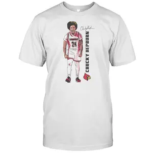 Chucky Hepburn Louisville Basketball Illustrated Shirt Basketball Graphic Tee Unisex Cotton Shirt for Louisville Fans & Sports Enthusiasts
