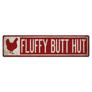 Fluffy Butt Hut Chicken Coop Sign, Funny Chicken Coop Sign, Chicken Coop Decor, Rustic Sign, 8x12in Metal Sign, Chicken Lover Gift, Hen House wall Chicken Decor private outdoorfun art