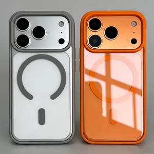Phone Case - Luxury Transparent Magnetic Wireless Charging Phone Case Compatible with Iphone 17 16 15 14 13 Pro Max Plus Air 17Promax 17Pro 16Promax 16Pro with Lens Protection Backing Panel Shockproof Clear Back Cover Cases
