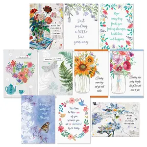 Lillian Vernon Caring Get Well Wishes Greeting Cards Value Pack Set of 20 10 Unique Designs Large 5 x 7 Inch Cards Sentiments Inside Envelopes Included